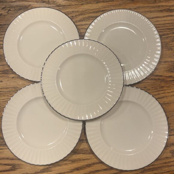 Lenox Special L148 Bread & Butter Plates SET OF FIVE Vintage PLATINUM TRIM! - Picture 1 of 8